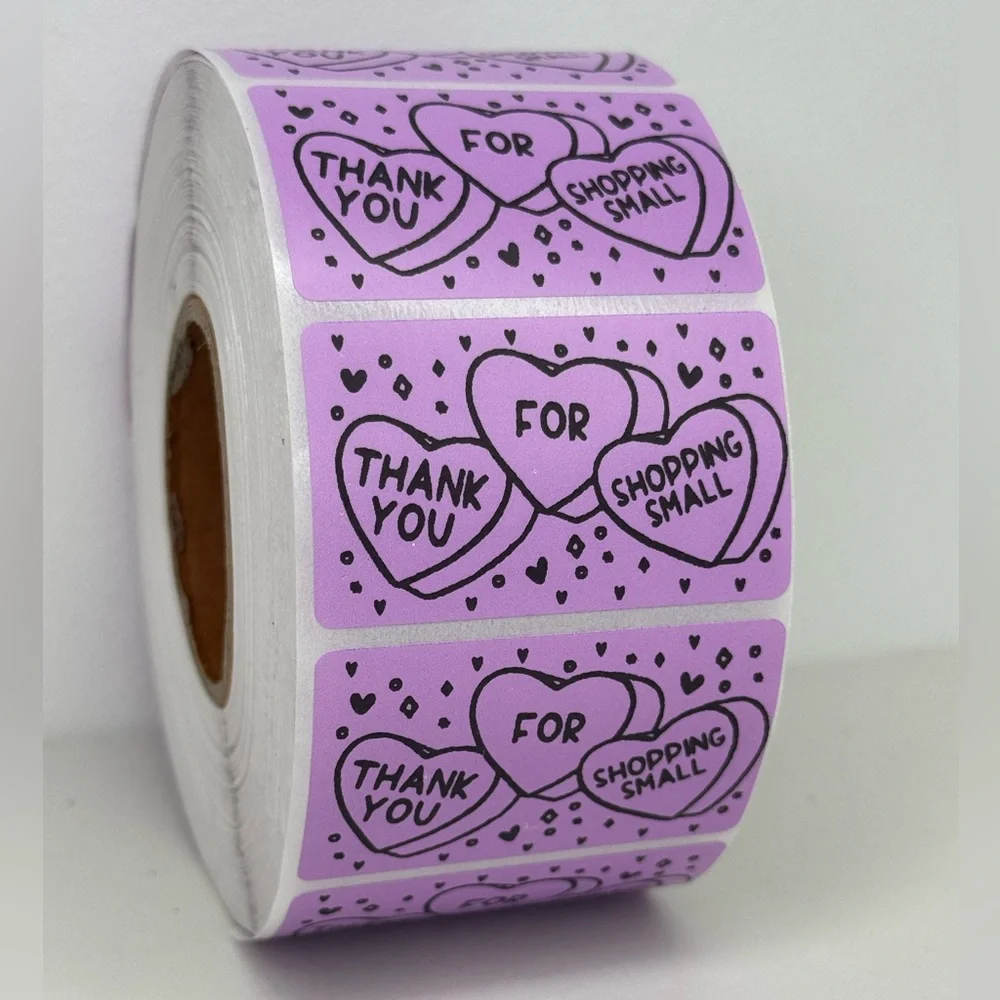 Thank You For Shopping Small, Valentine's Day Happy Mail Sticker, Heart Stickers - Picture 6 of 9